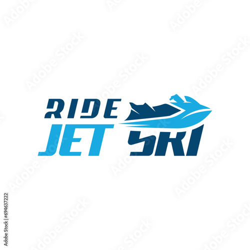 Jetski Riding Logo text wordmark design concept