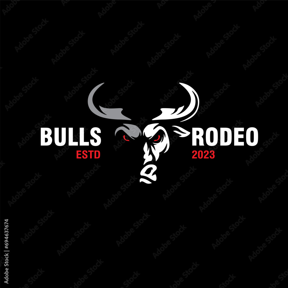 Obraz premium bull head logo design vector template illustration