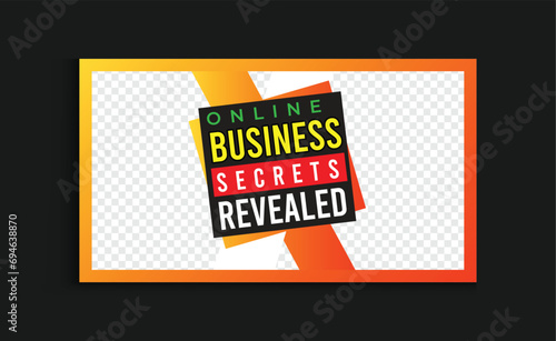 Online Business Success Secrets eye-catching thumbnail design template with strong understanding and creative style