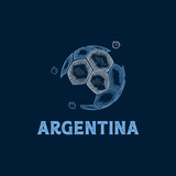 Hand Drawn Abstract Argentina Football Logo designs vector, Soccer championship banner vector