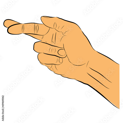 Simple Vector Sketch, Right Hand Lie Gesture 
