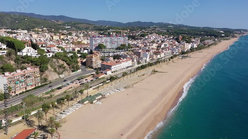 Wallpaper Mural Birds eye view of Canet de Mar, Spain. Residential building along Mediterranean sea coast and beach visible from above. Torontodigital.ca
