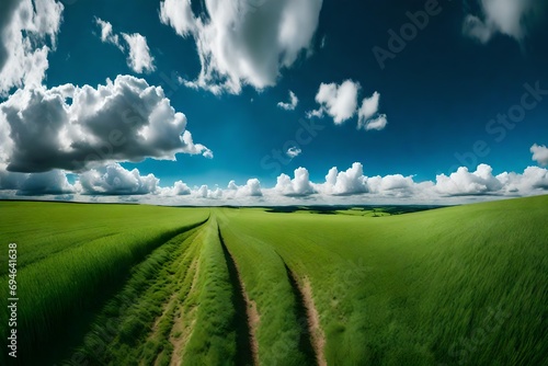 green field and sky