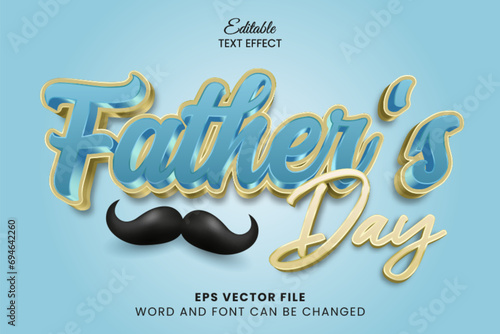 Father's day celebration 3d editable vector text effect