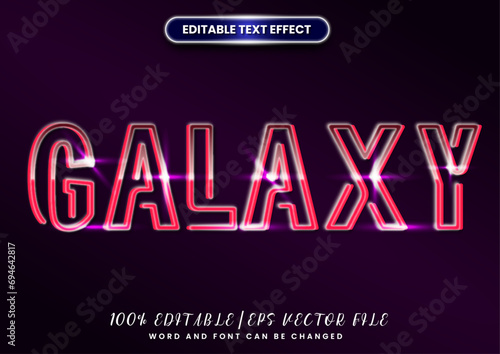 Galaxy text with red neon glow style. editable text effect.