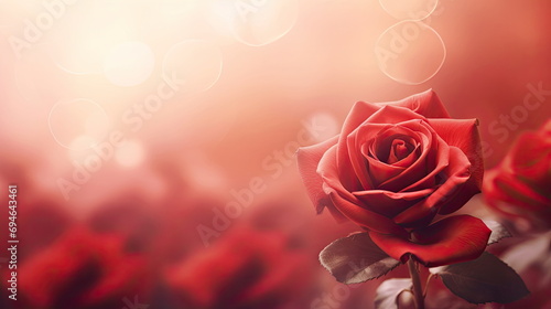 Rose of red color  Copy space for your text