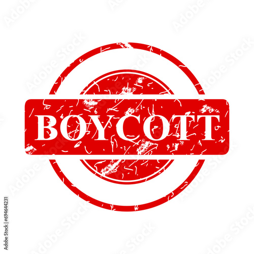 boycott, simple rust vector red circle vector rubber stamp effect