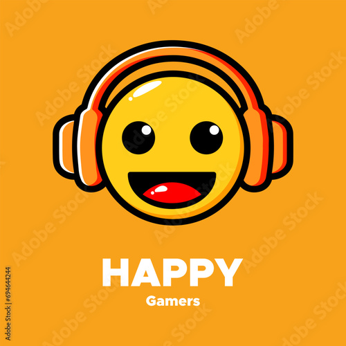 Cute character design of a happy gamers