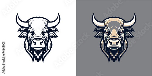 buffalo mascot logo, illustration, vector © Satoru