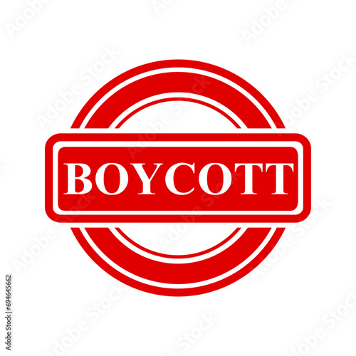 boycott, simple vector red simple circle vector rubber stamp effect