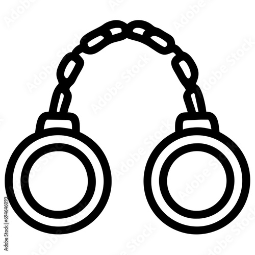 Vector icons of handcuffs
