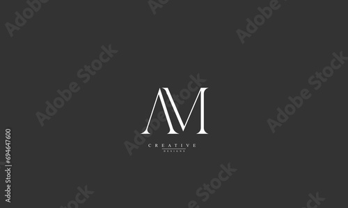 Alphabet letters Initials Monogram logo AM MN M A