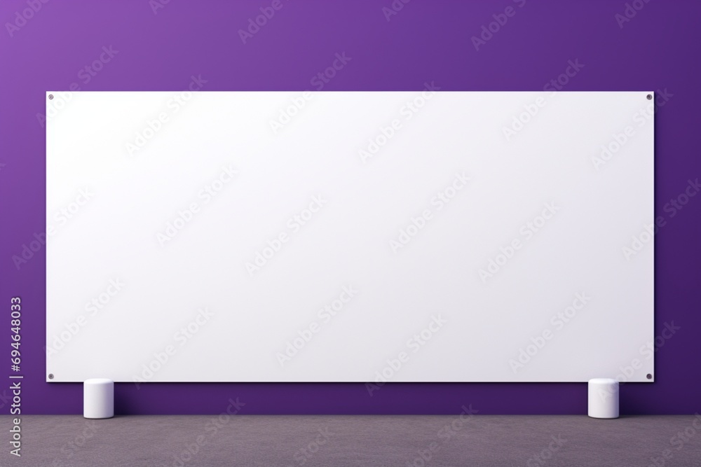 Obraz premium A pristine ivory billboard on a royal purple background, offering a clean slate for your custom messages.