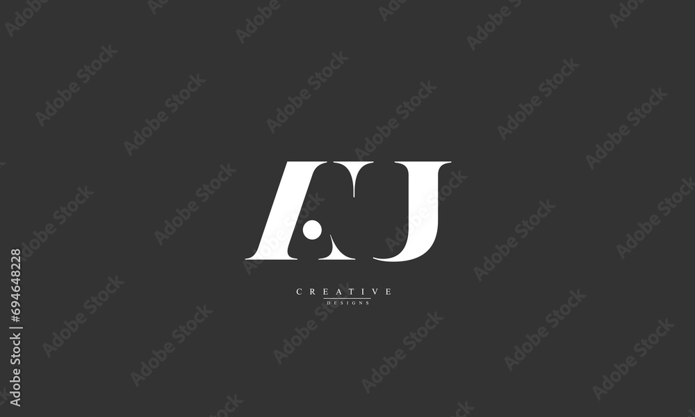 Alphabet letters Initials Monogram logo AU UA A U Alphabet letters Initials Monogram logo AU UA A U