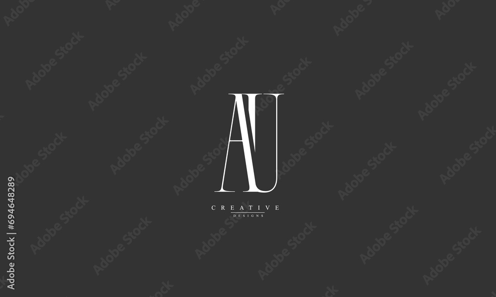 Alphabet letters Initials Monogram logo AU UA A U Alphabet letters Initials Monogram logo AU UA A U