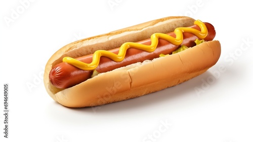 Generative AI : Hot dog on isolated white background