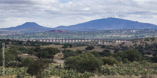 Panoramic view of the Padre Tembleque aqueduct in Hidalgo Mexico