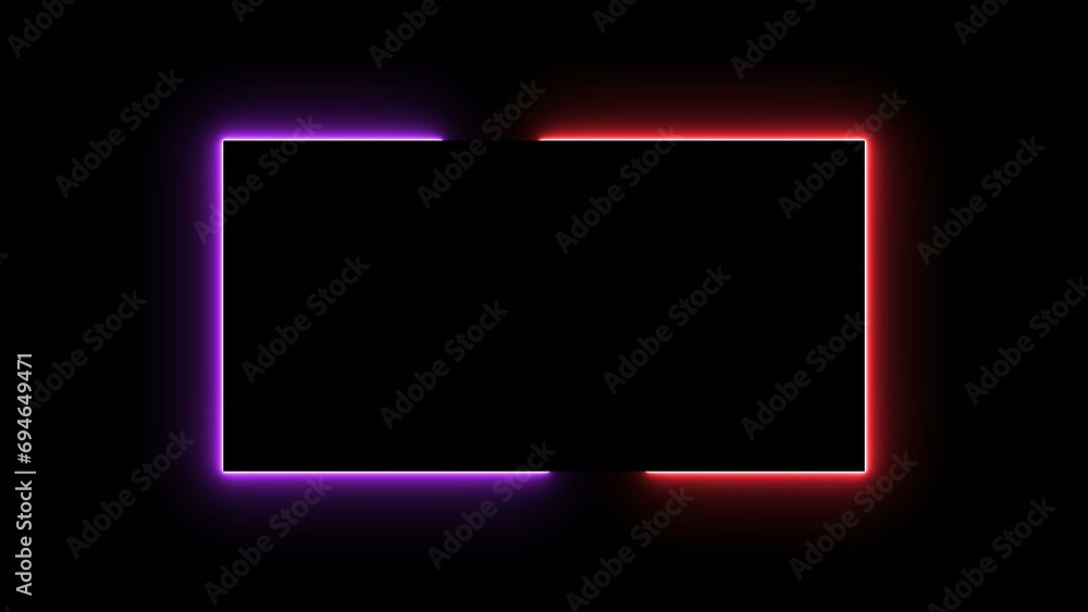 Glowing neon light rectangle border frame illustration background Glowing neon light rectangle border frame illustration background
