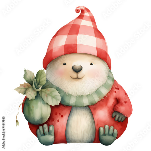 Cute Funny Gnome Summer Clipart Illustration