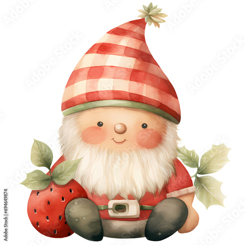 Cute Funny Gnome Summer Clipart Illustration