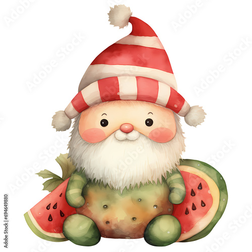 Cute Funny Gnome Summer Clipart Illustration