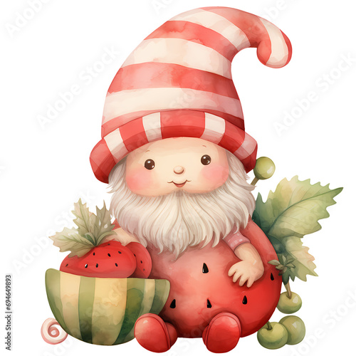 Cute Funny Gnome Summer Clipart Illustration