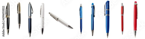 Ink Ensemble: Black, White, Blue, and Red Pens Join Forces in Style photo