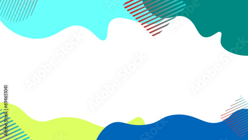 Blue yellow Red pop wave frame background. suit for landing page, website, banner, cover. vector illustration