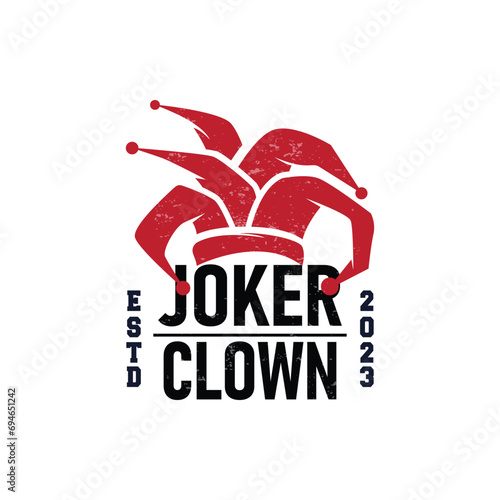 Simple illustration template jester hat logo minimalist joker clown design