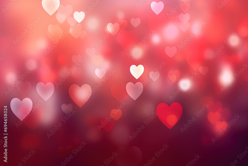 Heart Bokeh Background for Valentine's Day and Women's Day with a Gradient of Love Heart Bokeh Background for Valentine's Day and Women's Day with a Gradient of Love