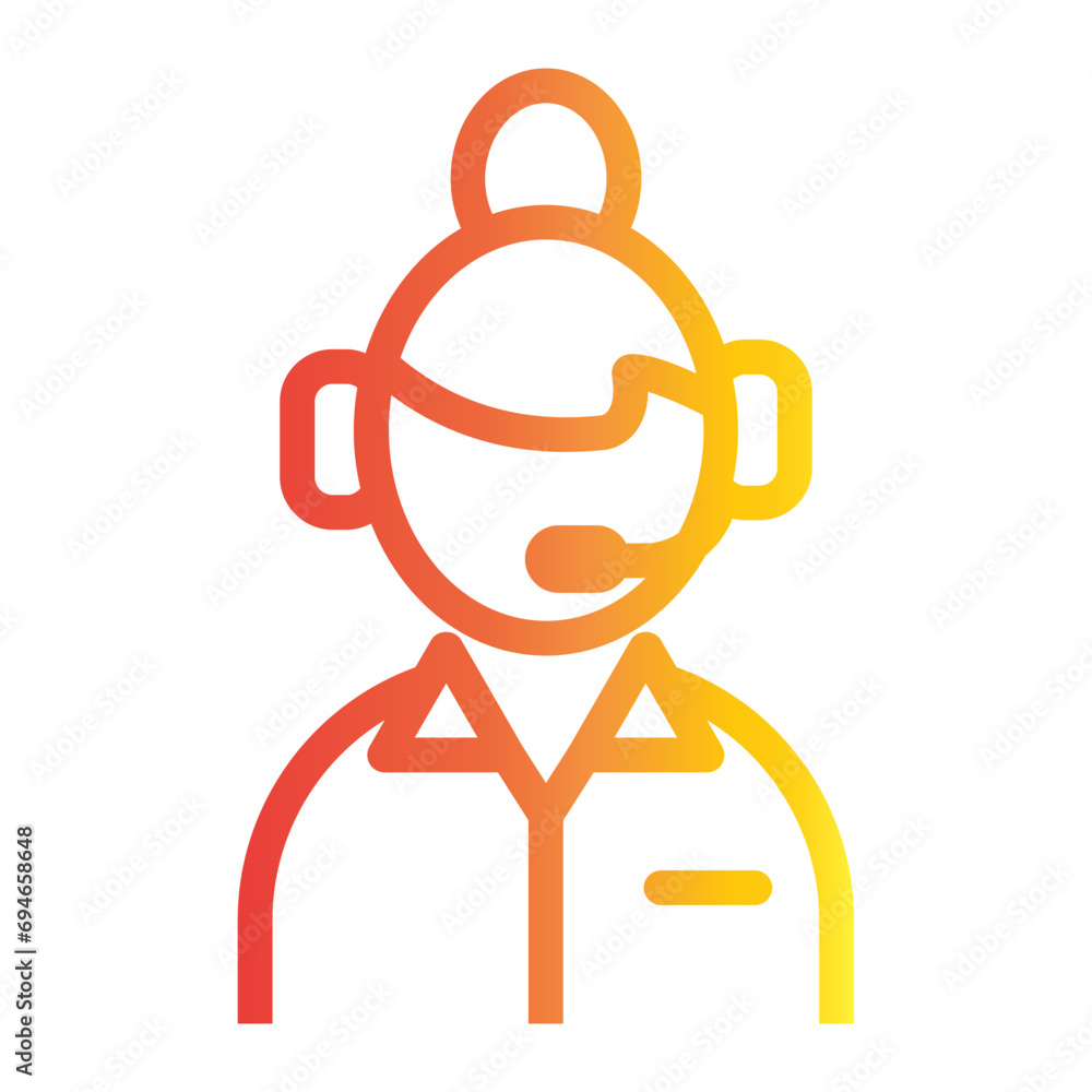 Costumer service icon on line gradient style Costumer service icon on line gradient style