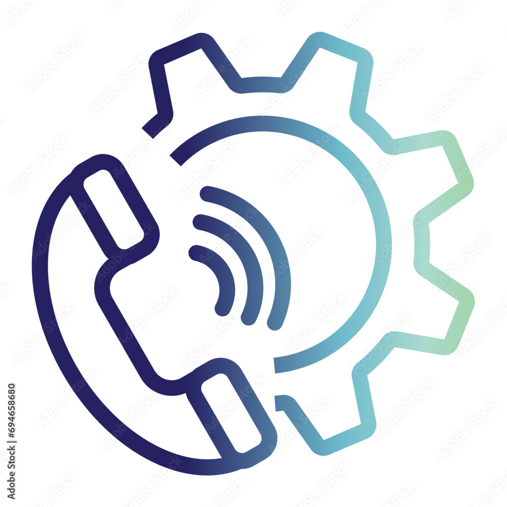 Costumer support service icon on line gradient style Costumer support service icon on line gradient style