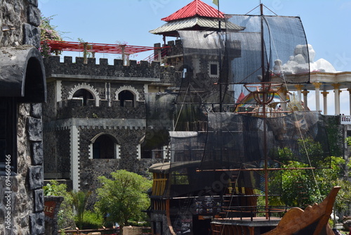 photo of a castle replica at a tourist attraction