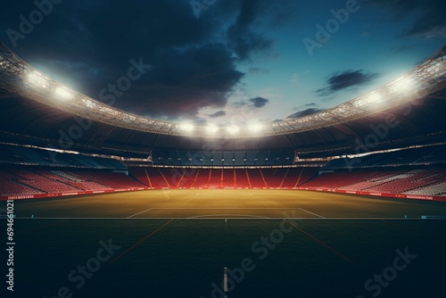 sunset at stadium