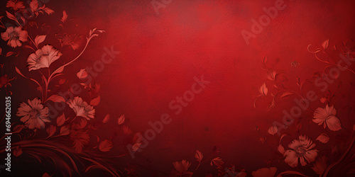 floral background with flowers,Celebrating Love: Elegant Red-themed Backdrop with Red Flowers for a Romantic Anniversary
