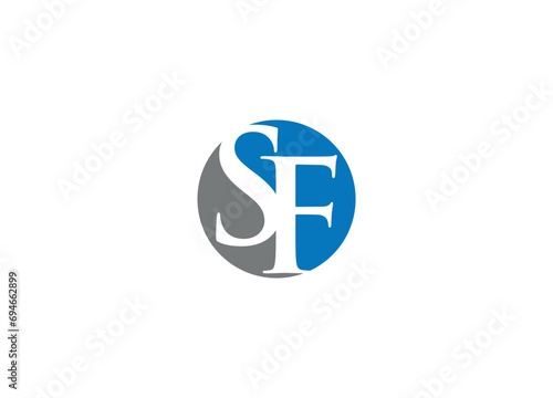 sf letter creative modern logo design vector icon template
