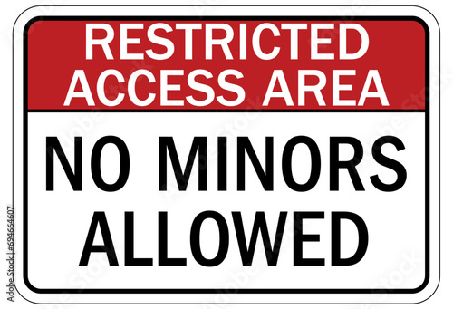 Marijuana dispensary sign and labels no minors allow