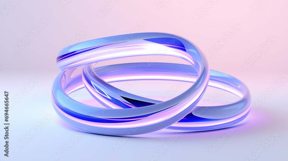 Intertwined glass loops in pastel tones. Intertwined glass loops in pastel tones.