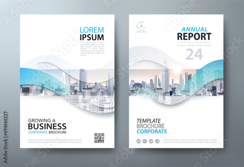 annual report brochure flyer design template, Leaflet cover presentation, book cover, layout in A4 size photo