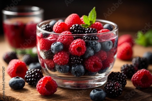 Delicious Juicy Mouthwatering Colorful Fresh Healthy Organic Mix Berry
