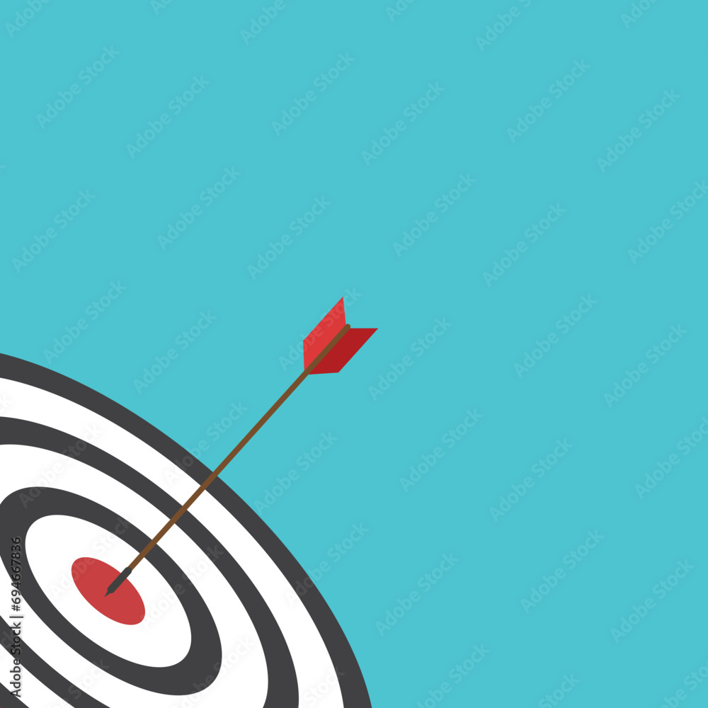 Red arrow hits the target center. Business challenge failure and success concept. Red arrow hits the target center. Business challenge failure and success concept.