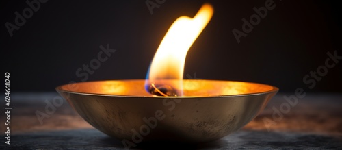 Candle flame in the bowl