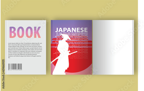 vector template book with front, back and sides. mockup for brands. book, poster or logo design with shadows and texture overlays for business and presentations