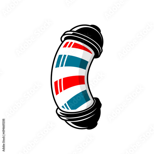 barbershop curved pole vector design