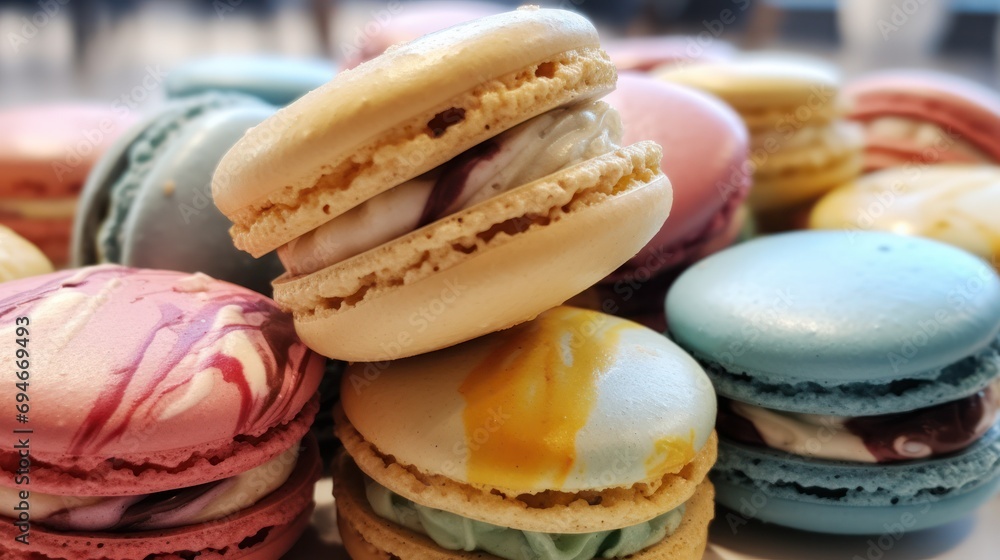 Pastel Macarons Collection with Artistic Flair