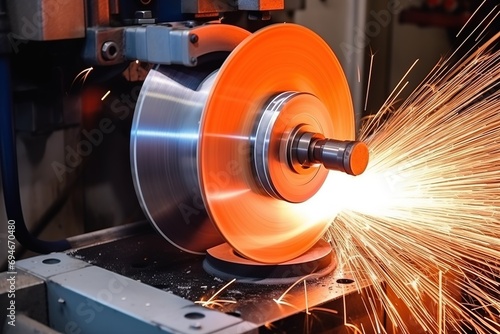 Cutting metal, internal grinding of a cylindrical part.
