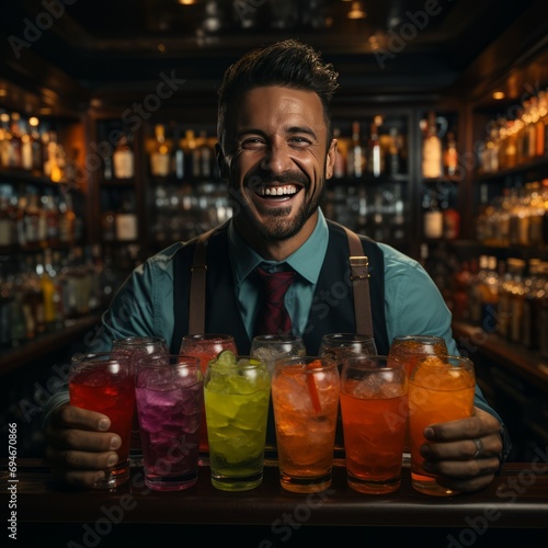 person in bar