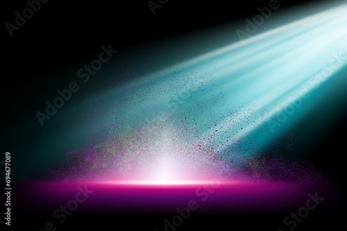 The background for the blue graphic scene illuminated stars, green and light blue, mysterious lights. Deep from top to bottom, brilliant rays of light from stars.