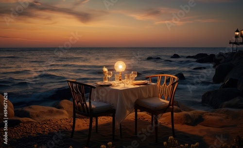 Seaside Evening Dinner for Two at Sunset