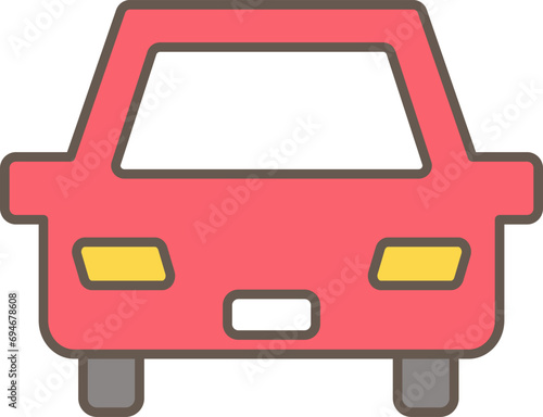 前向き・前から見た車のシンプルなイラスト